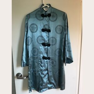 Vintage Traditional Chinese Jacket, Blue w/Black